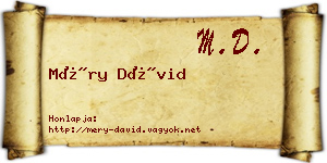 Méry Dávid névjegykártya