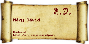 Méry Dávid névjegykártya